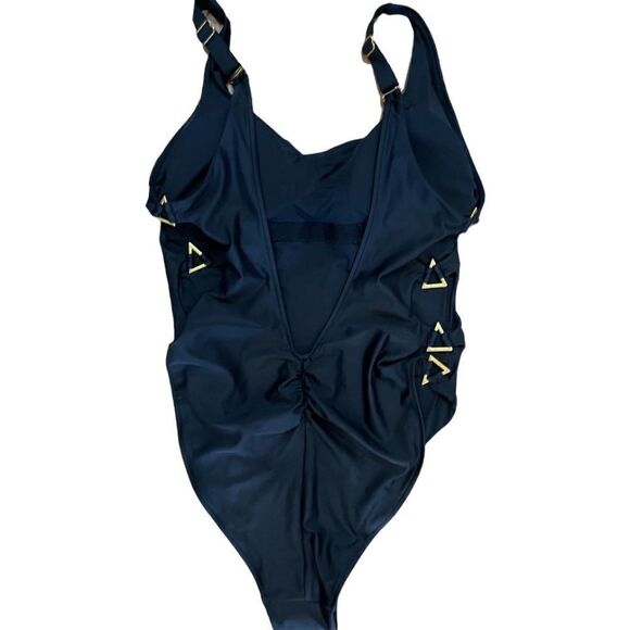 Swiminista Sustainable Black Open sides Swimsuit - Triangles - XL - Picture 4 of 7